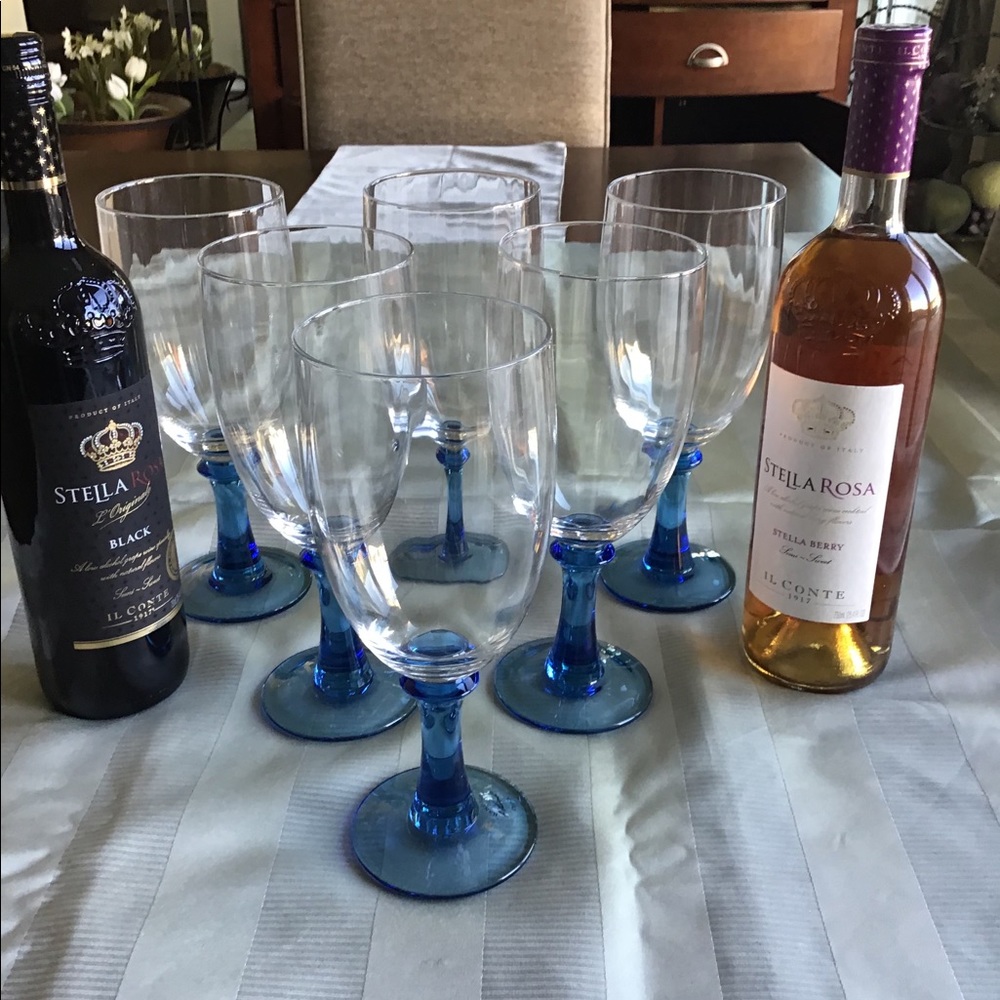 Six Color Stem Wine Glasses